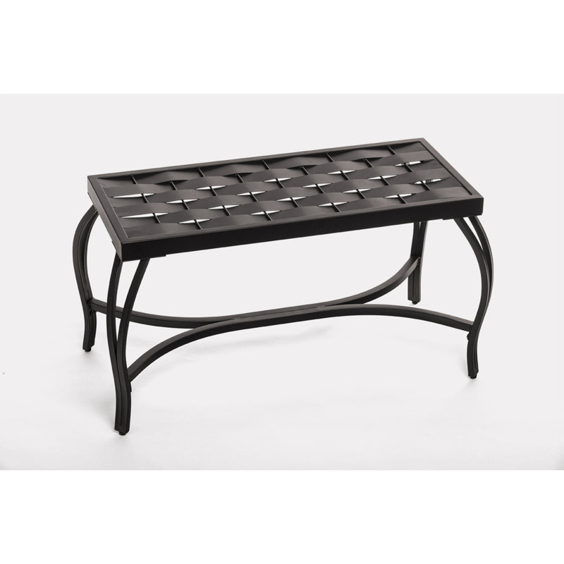 Parthenia Steel Bench, Bronzed Black