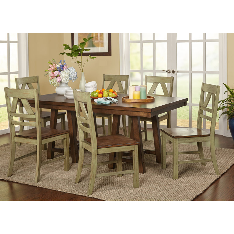 Baylis 6 - Person Solid Wood Top Trestle Dining Set
