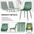 47in Round Dining Table and 6 Velvet Chairs Set,  MDF Table and Chairs with Metal Legs, Farmhouse Set for Kitchen Dining Room-1243809613-1243809618-1243809619