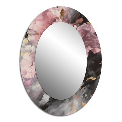 Miroir mural rose