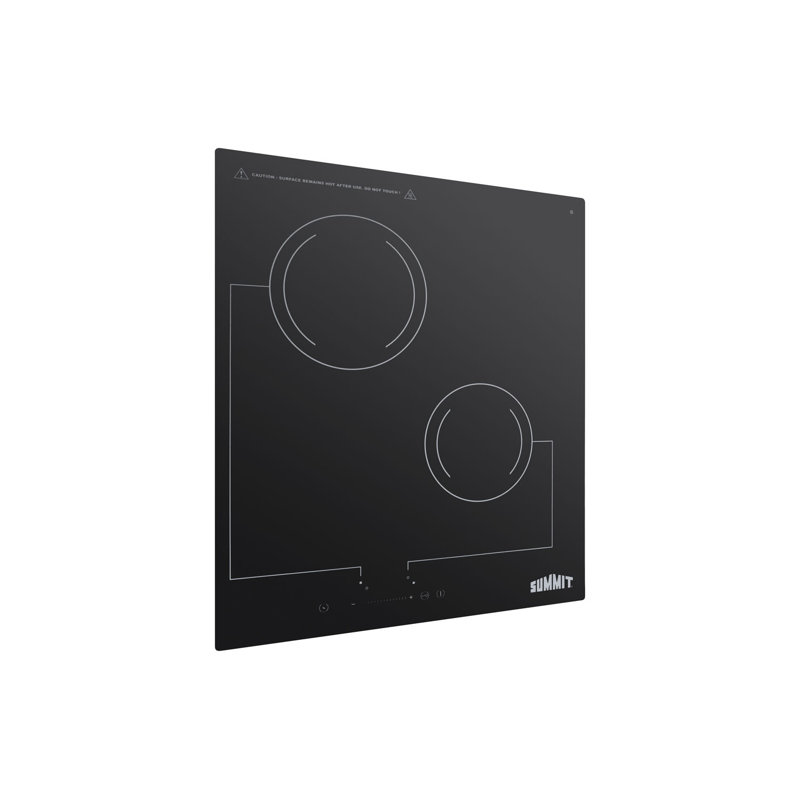 18" Black Ceramic Glass 2-Burner Electric Cooktop with Touch Control