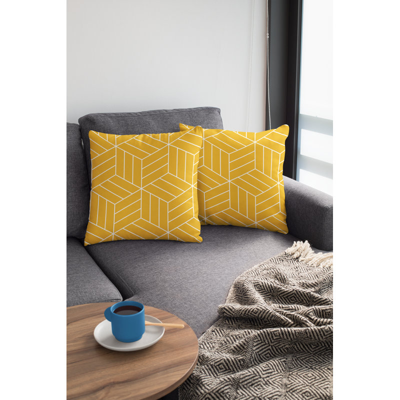 Housse de coussin Fredly, 18 po x 18 po, Jaune