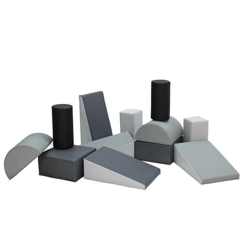 Ensemble de blocs pour tout-petits SoftScape, 12 pièces, Gris/gris pâle