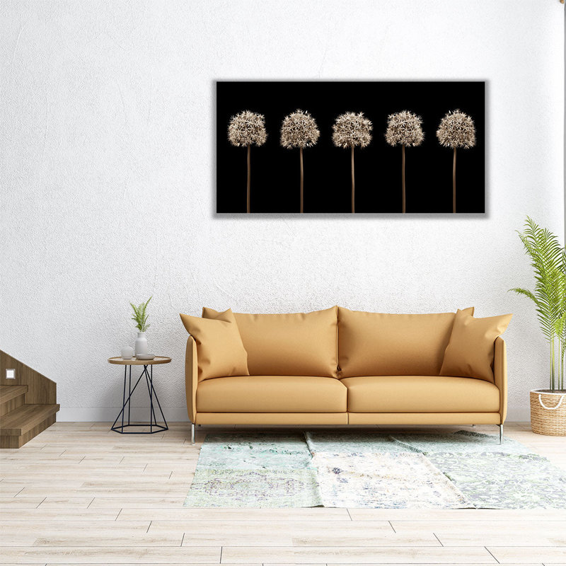 «Three Allium Flowers», reproduction d'art sur toile, H 15 po x l 30 po