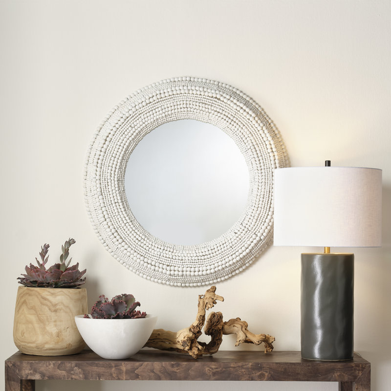 Strand Round Mirror, White