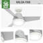 Ventilateur de plafond standard à 36 pales de 36 po à DEL avec télécommande et ensemble d'éclairage inclus Valda-49934501