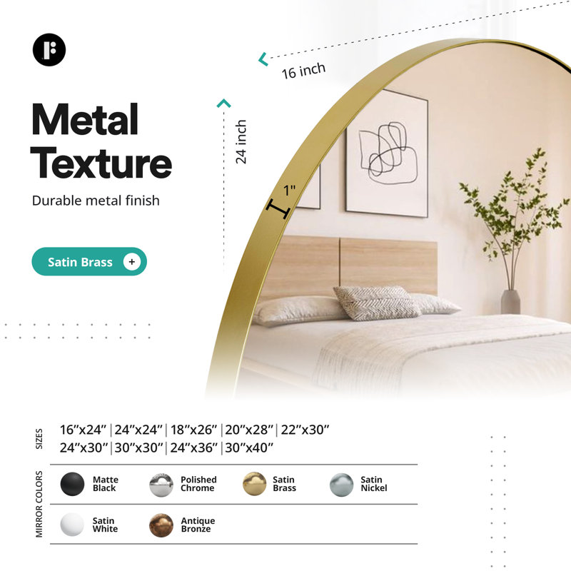 Miroir mural FINE FIXTURES, Satin Brass