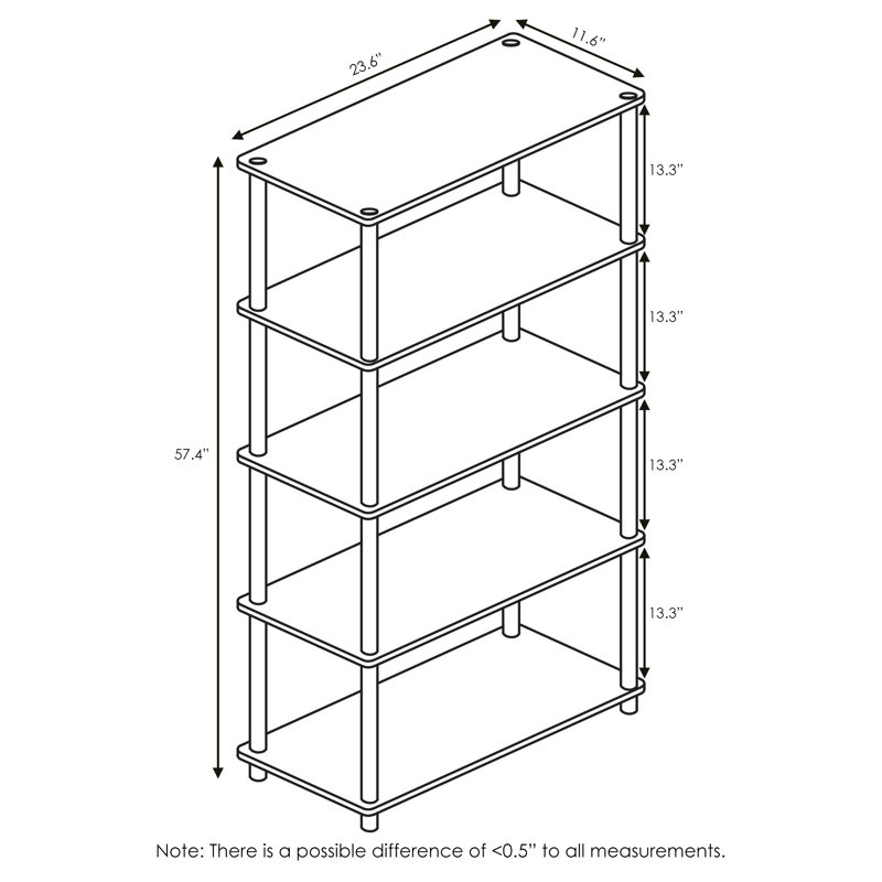 Heslin 23.58'' W Manufactured Wood Shelving Unit, Columbia Walnut/Black