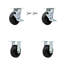 Ensemble de roulettes 6 pouces en caoutchouc sur acier avec 2 freins / 2 verrous pivotants rigides SCC / SCC-30CS620-RSR-TLB-BSL-2-R-2