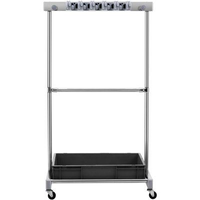 Garden Tool Organizer, 10 Slots With Hooks, Yard Tool Tower Rack With Wheels For Garage Organization And Storage, Hold Long-Handled Tool/Rake/Broom, Metal Tool Stand Holder For Shed, Outdoor