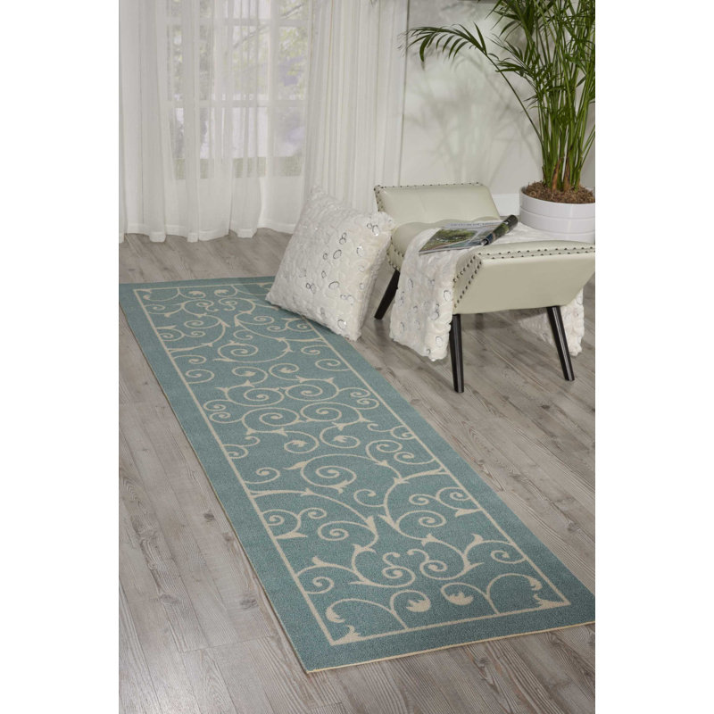 Tapis blanc moderne Dian, Tapis de couloir 2 pi 3 po x 8 pi