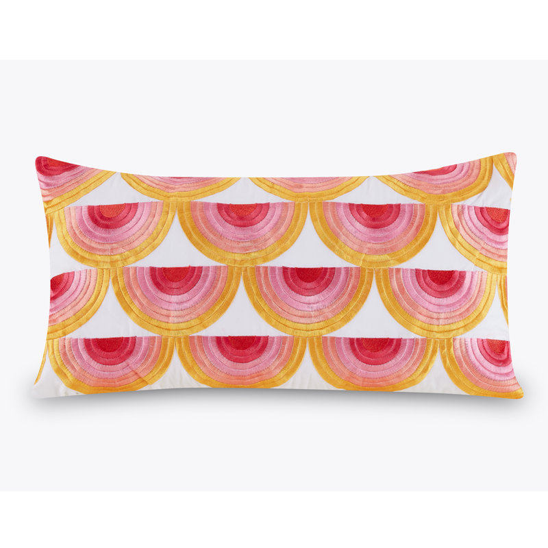 Small Rectangular Multicolor Embroidered Lumbar Pillow