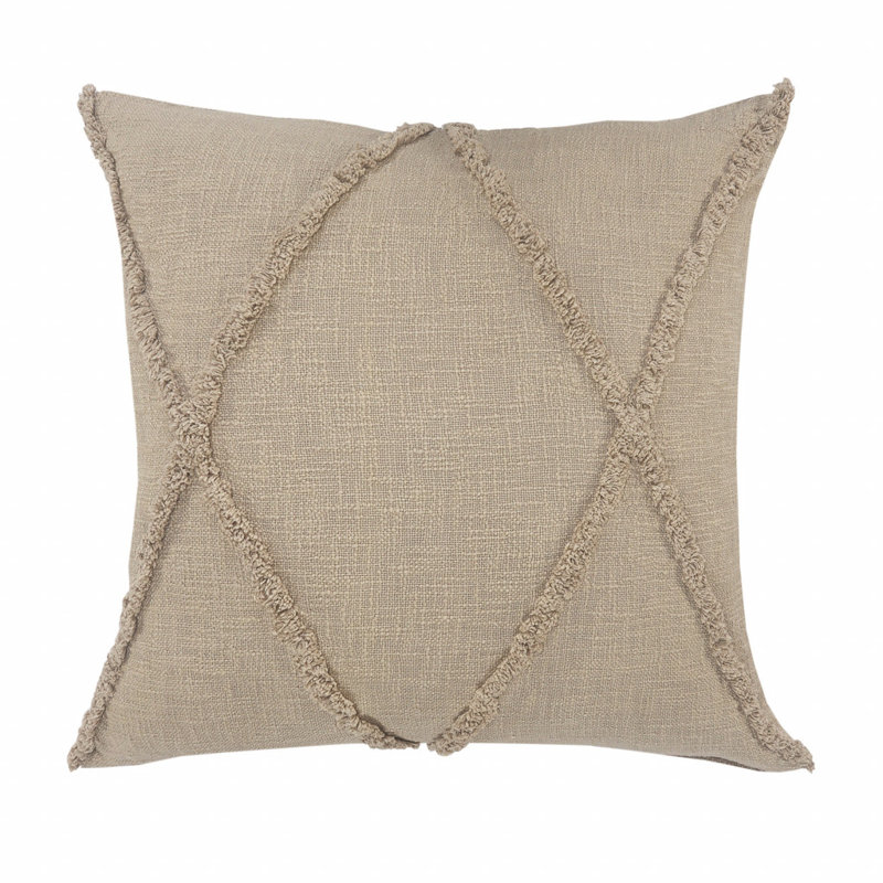Geometric Reversible Pillow Insert, 20"H x 20", Taupe Brown