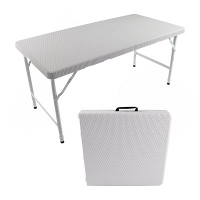 Table pliante en rotin de 4 pi pour l'intérieur et l'extérieur, rotin de table pliable portatif tressé