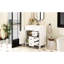 Meuble-lavabo de 76 cm avec lavabo en céramique, 2 tiroirs et tablette réglable - Fonctionnement fluide - Conçu pour les petites salles de bain