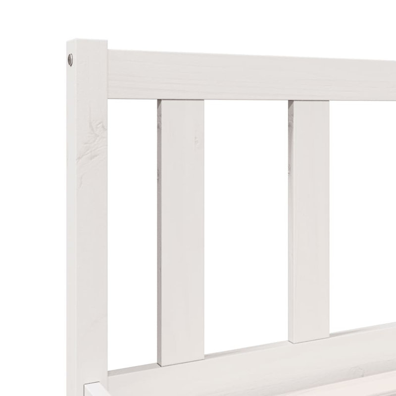 Deron Solid Wood Bed, white, 90 x 210 cm