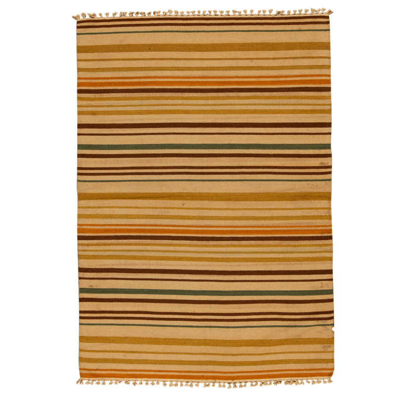 Hand Knotted Wool Area Rug in Multi