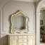 Miroir de coiffeuse décoratif en bois massif sculpté, style européen doré, 45 pouces
