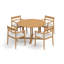 Lido & Oxford Round 4 - Person 47.25" Long Teak Dining Set with Cushions