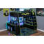 Lit mezzanine double en bois avec bureau, tablettes multiples et lumière RVB, table avec emplacement réglable, vert-1756446359