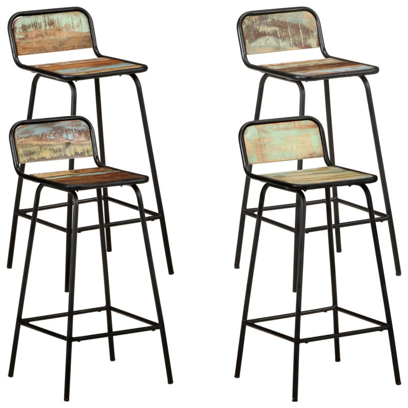 Chaises de bar en bois de manguier massif