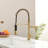 Commercial Style Pull Down Kitchen Faucet, Single Handle Spring Spout Kitchen Sink Faucet-125337517