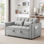 55.1-Inch 3-In-1 Convertible Sofa Bed, Modern Velvet Double Sofa Futon Sofa Bed With Adjustable Back, Storage Bag And Pillow, For Living Room, Bedroom-366368804