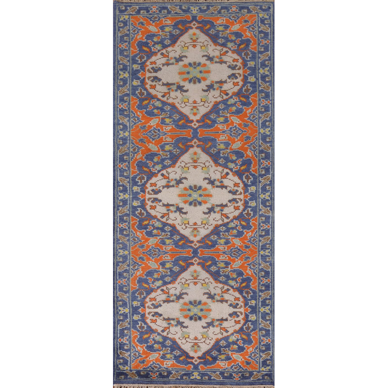 Tapis de couloir oriental bleu 3x7