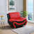 Simili cuir noir / rouge