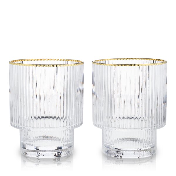 Wine Glasses, Gold Plated Smoky Gradient Party Cocktail Stemmed Glasses, Set of 2