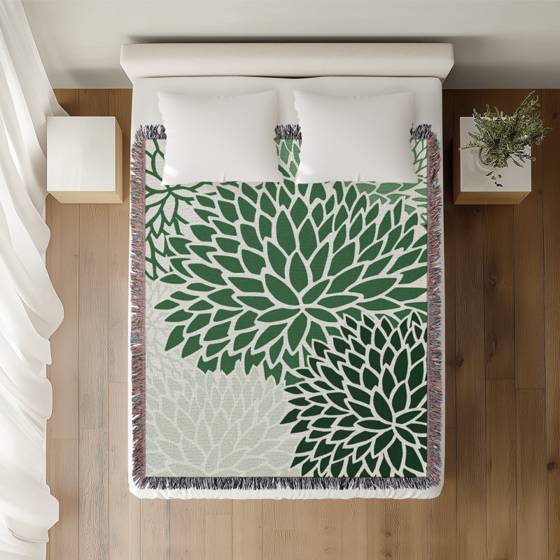 Jeté en coton Arlo, 50 x 60, Vert