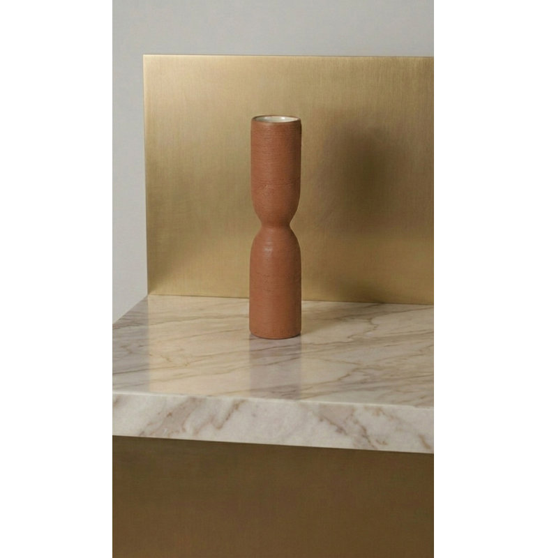 Vase en céramique texturé moderne moderne Wabi-Sabi, Rouge