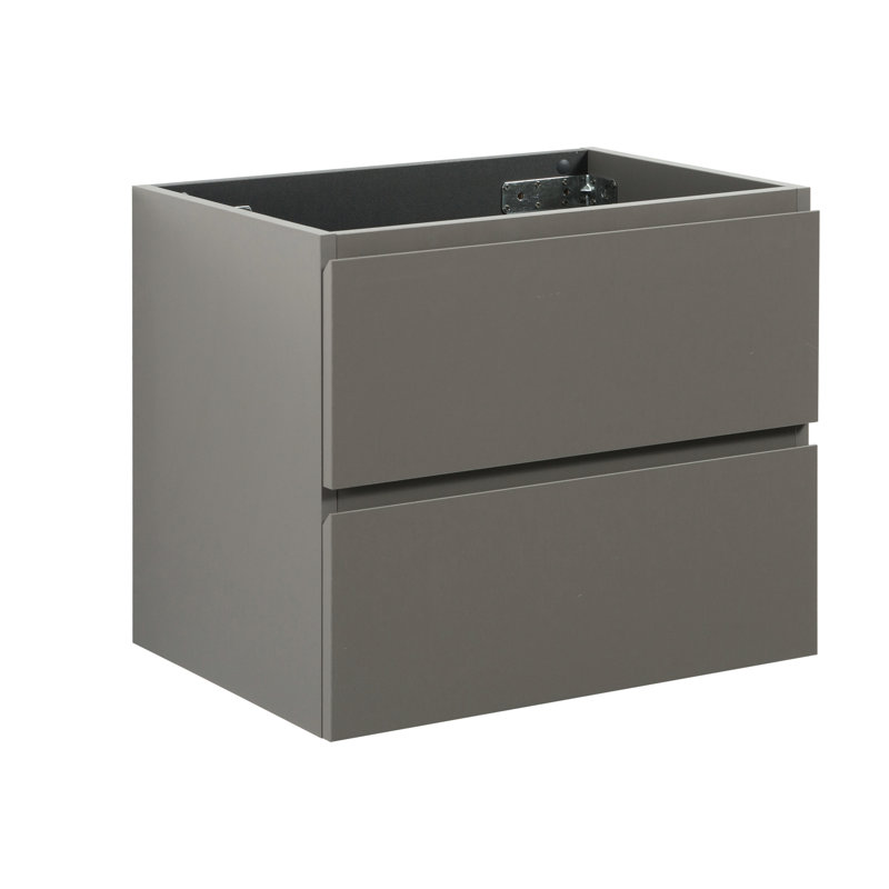 Armoire de salle de bain murale sans lavabo - couleur grise, 2 tiroirs avec fonction silencieuse, rangement amélioré, meuble-lavabo moderne, tiroirs fixés, pour une utilisation sans faille, rangement abondant