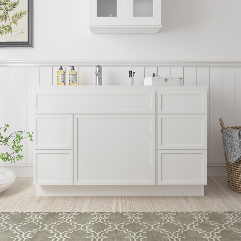 Base de meuble-lavabo simple 51 po seulement, Blanc