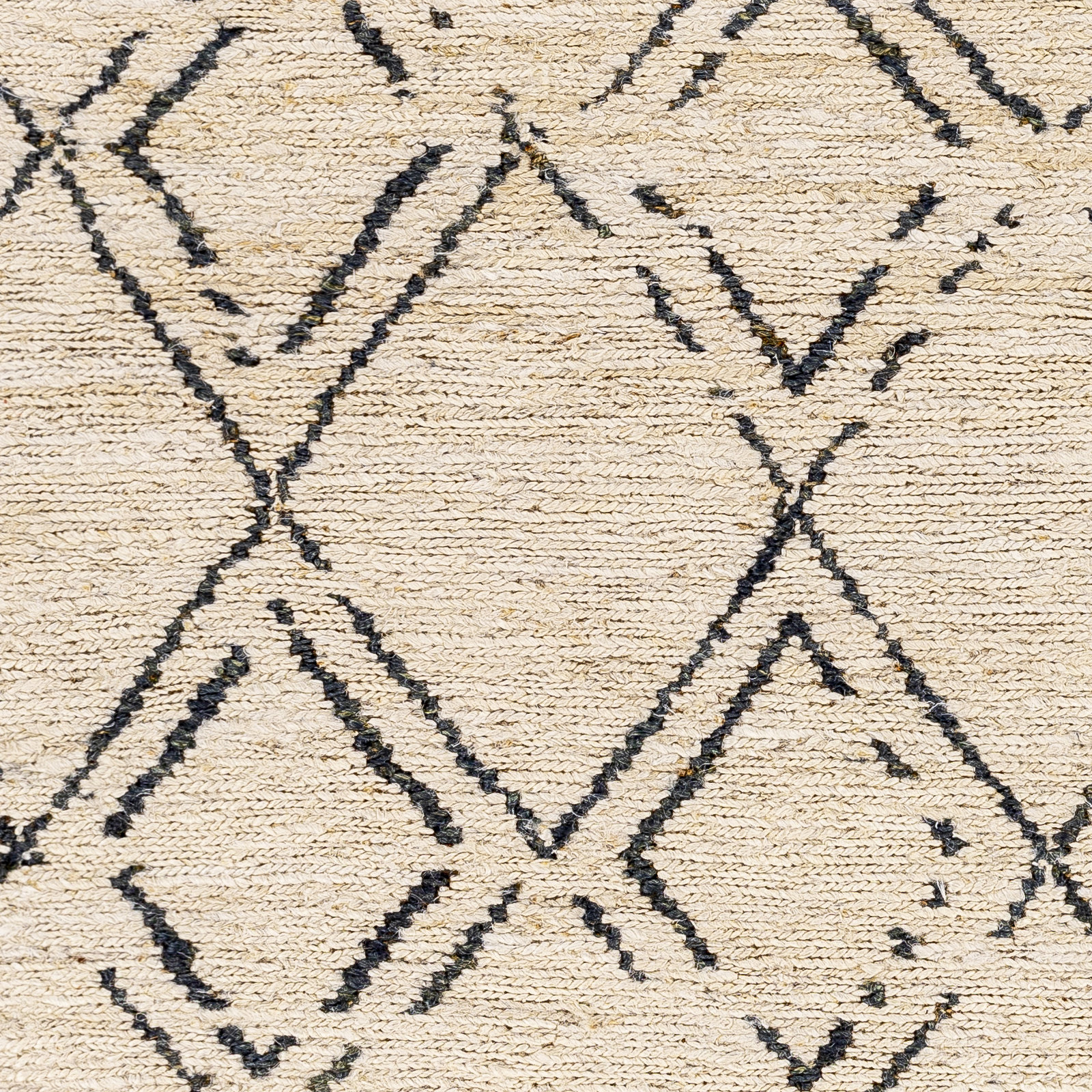 Pemberley Hand-Woven Ivory Moroccan Jute Rug, Rectangle 6' x 9'