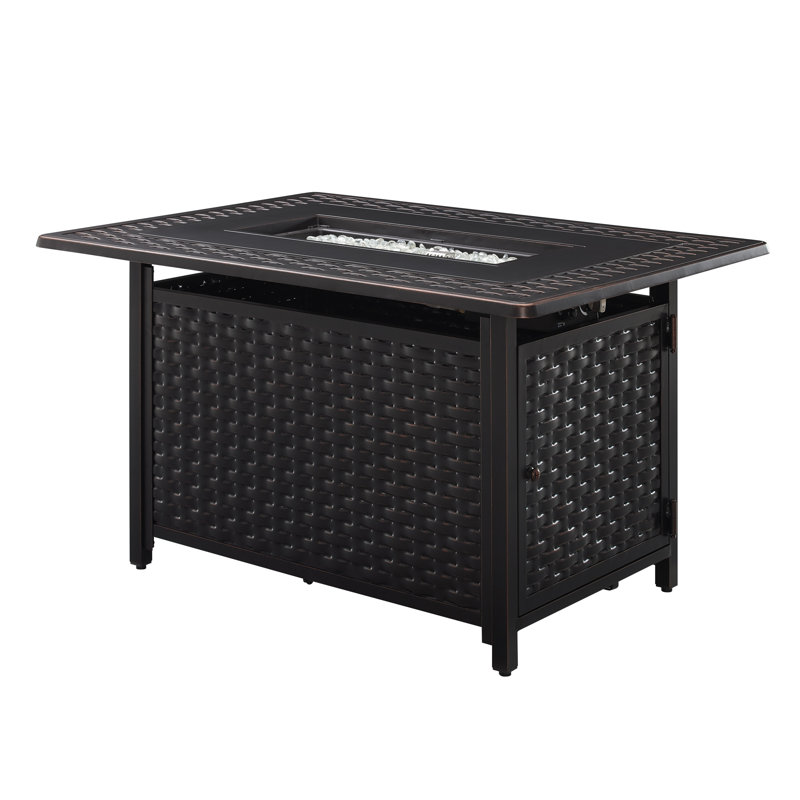 Bedeau Rectangle Aluminum Propane Smokeless Fire Pit