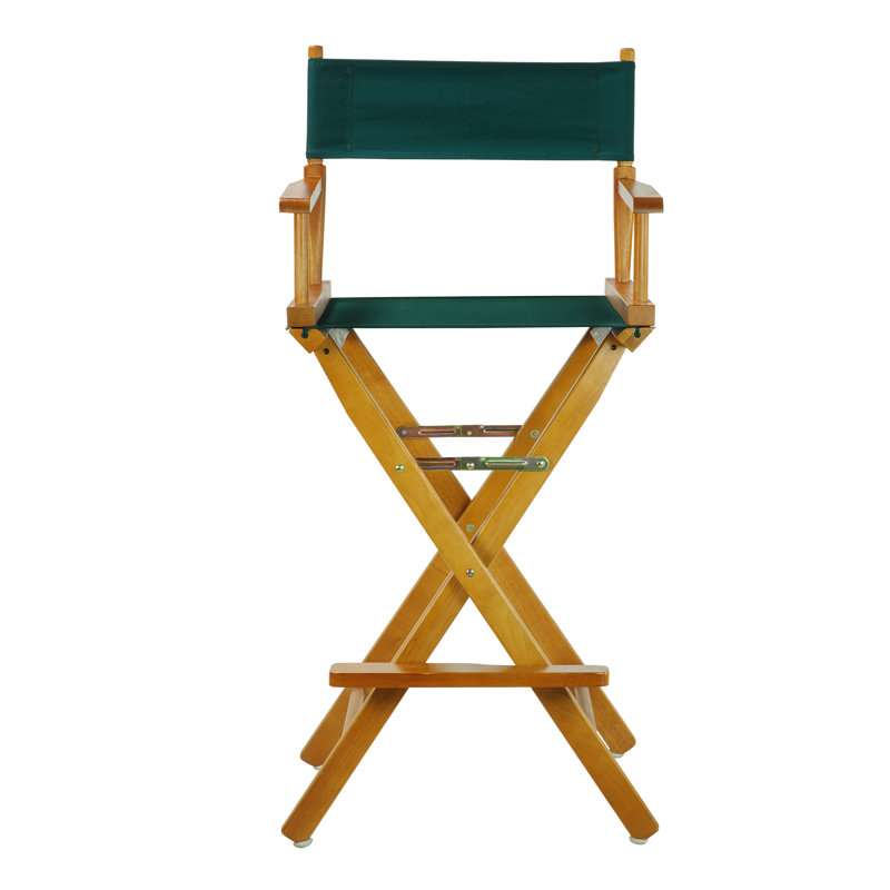 30" Folding Director Chair with Canvas, Hunter Green, Honey Oak