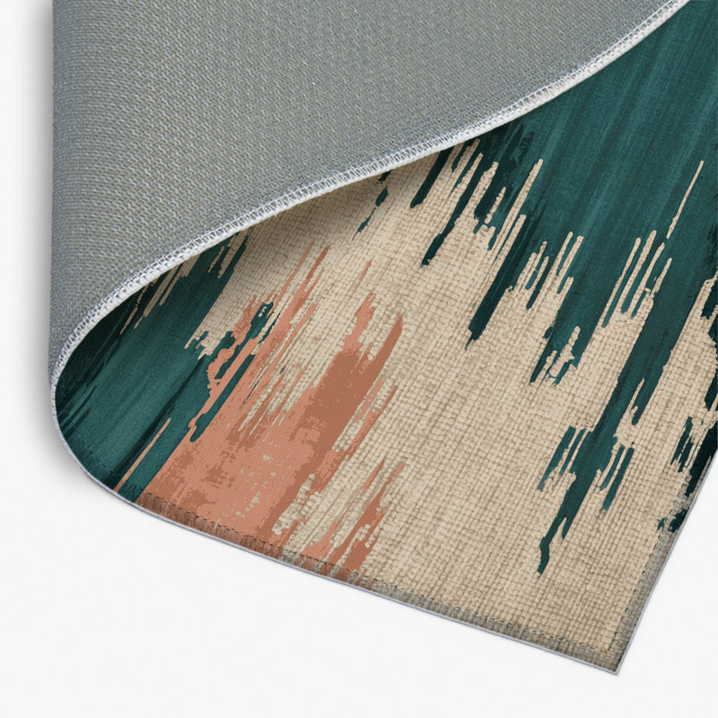 Watercolor Beige Indoor and Outdoor Area Rug, Rectangle 8' x 10'
