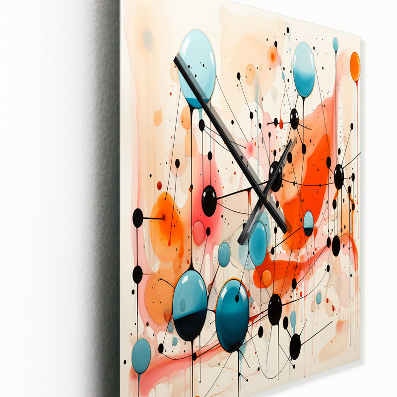 Horloge murale colorée Mid Mid Century, Petit