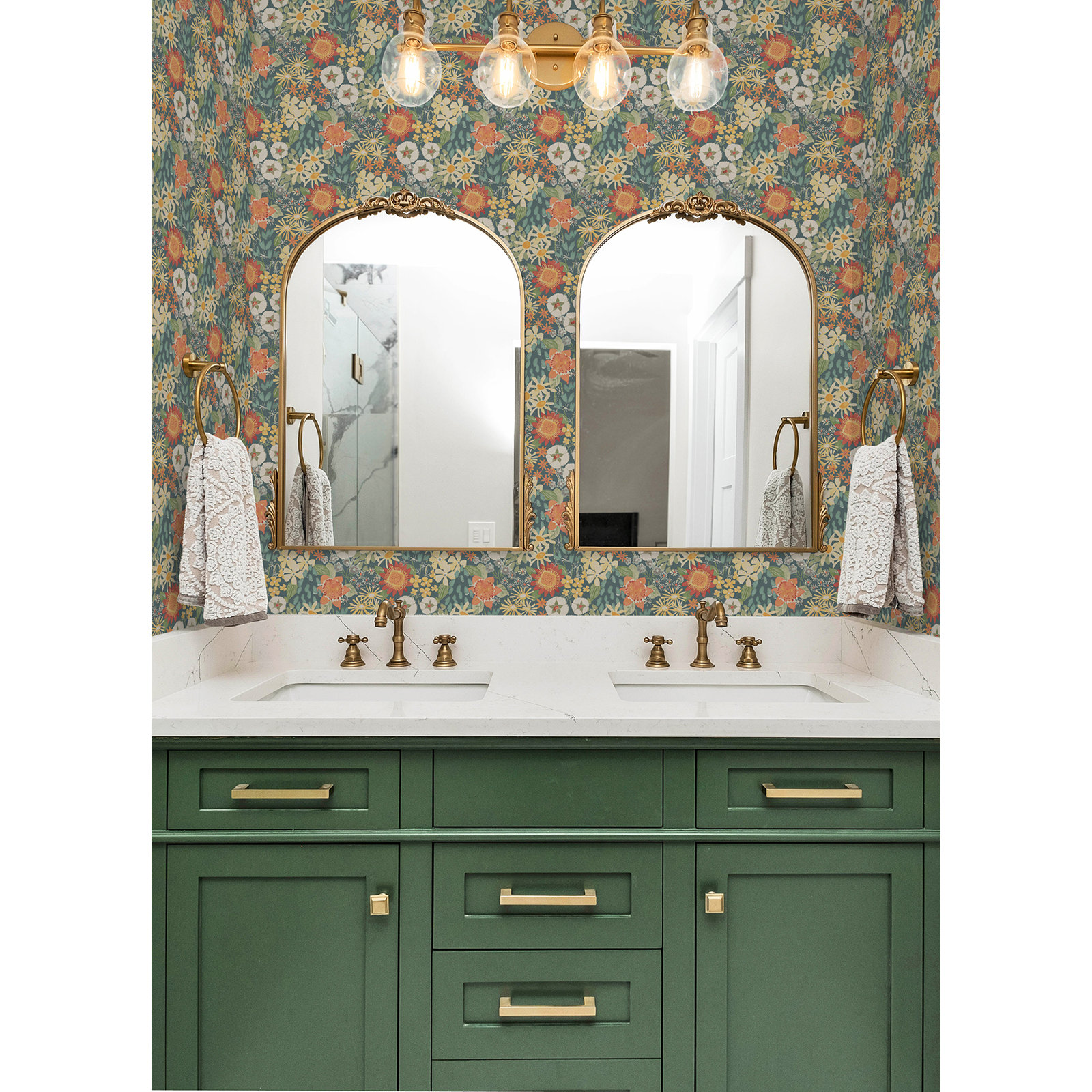 Torven Teal Peel and Stick Wallpaper