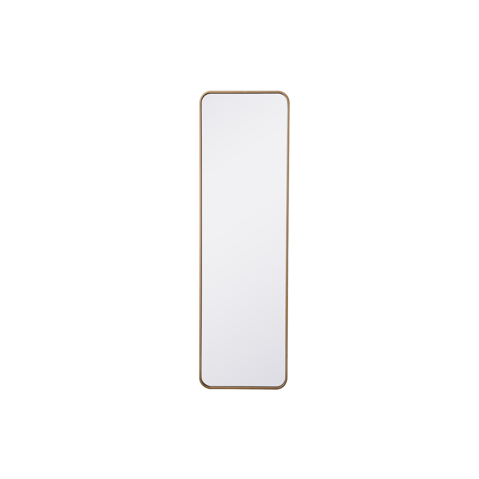 Sabine Metal Rounded Rectangle Wall Mirror, Brass, 60" x 18"
