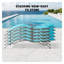 Ensemble de 3 chaises longues d'extérieur réglables avec table d'appoint - Ensemble de meubles de piscine en aluminium résistant aux intempéries en bleu lac-607674329
