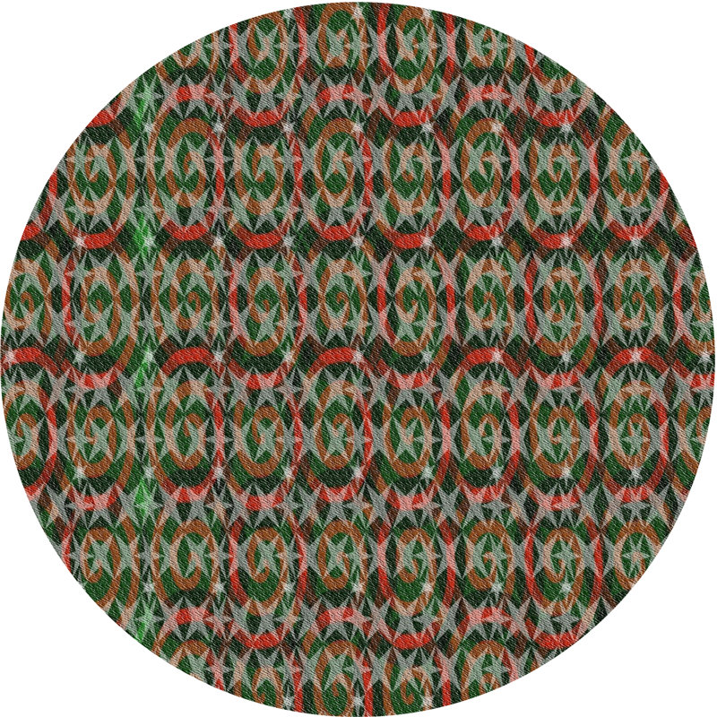 Vert Tapis décoratif, Rond 8 pi