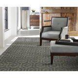 Geometric Area Rug in Gray