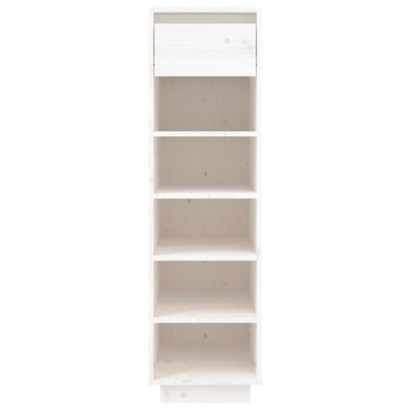 Union 5 Pair Solid Wood Shoe Storage Cabinet, White