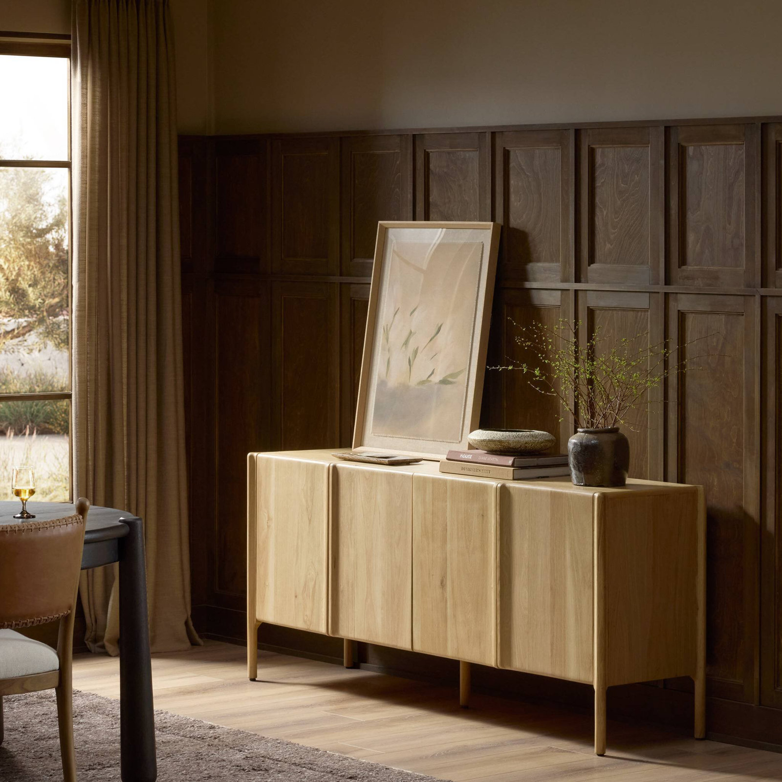 Oak Sideboard Cabinet, Light Natural Oak