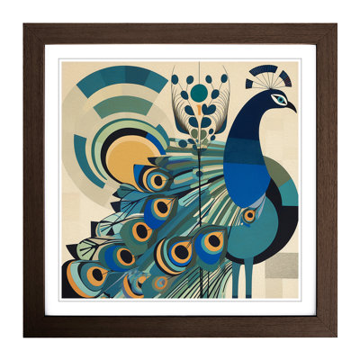 Peacock Bauhaus No.3 - Framed Print