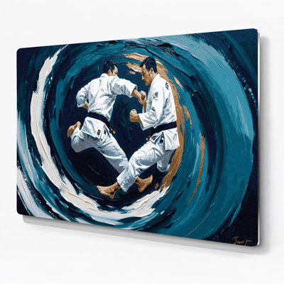 Sports Judo Blue Metal Wall Art