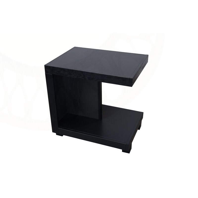 Charmante table de chevet rustique avec options de rangement polyvalentes, Noir
