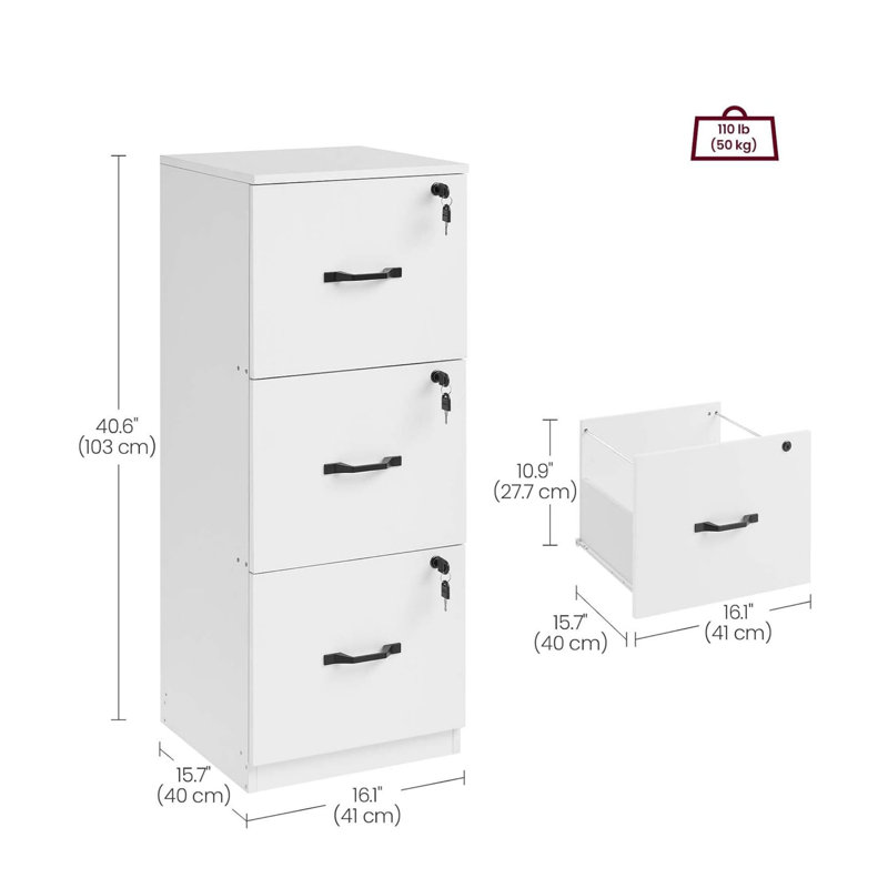 41 cm W 3 -Drawer Filing Cabinet